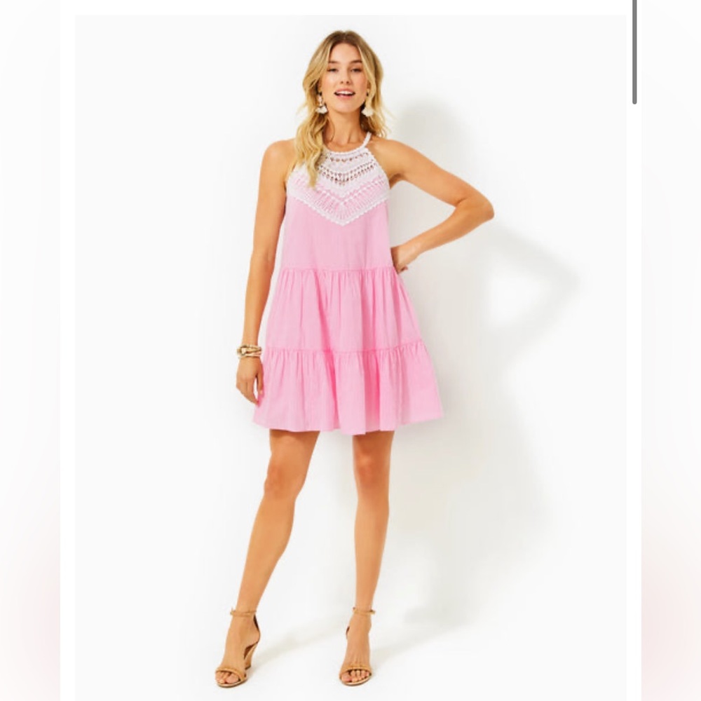Lilly Pulitzer Britt seersucker striped halter dress